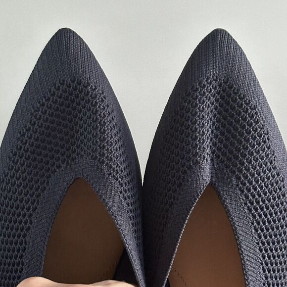 Everlane Womens The 40 Hour Flat ReKnit Size 6.5 Navy Blue Pointed Toe Slip On - Picture 9 of 9